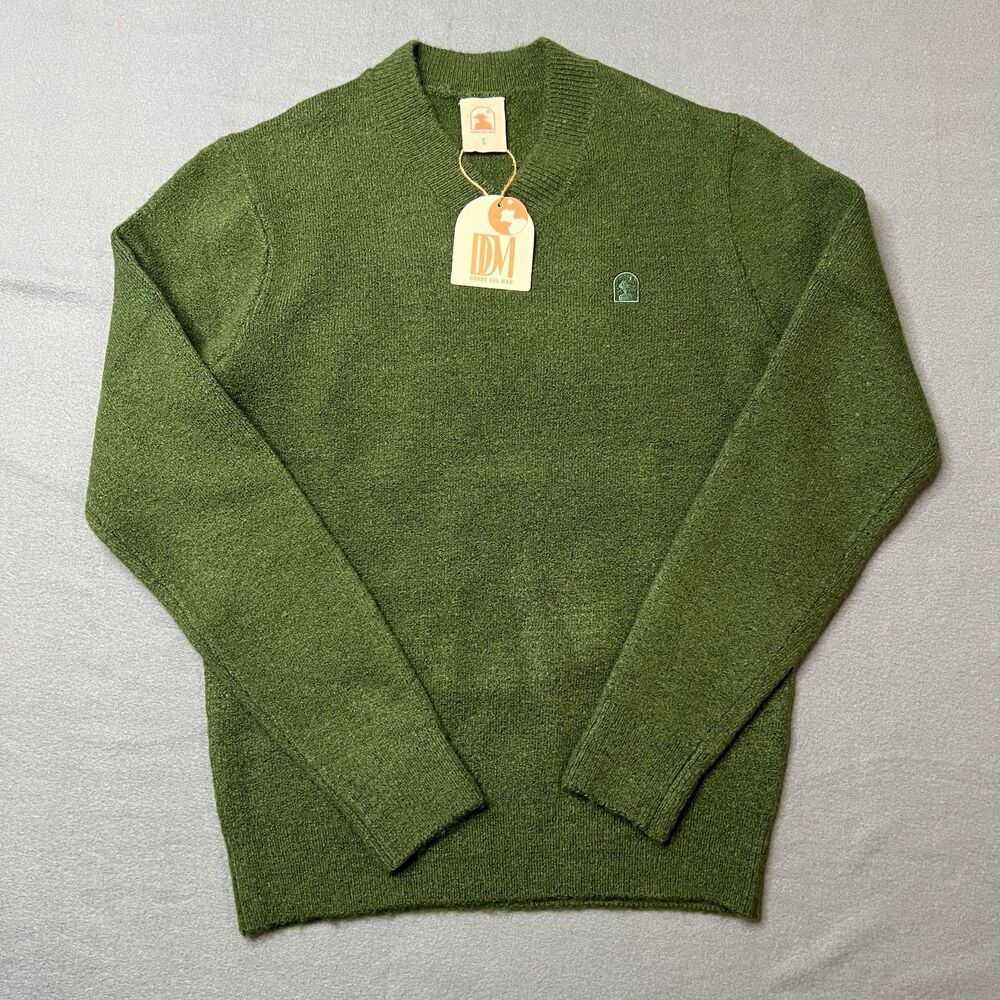 Dandy Del Mar Sweater Men's Small Green Acrylic Blend Classic V-Neck Pullover
